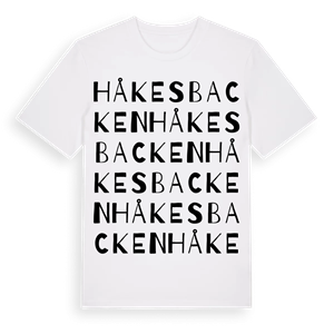 Håkesbacken ordlek t-shirt – ekologisk bomull t-shirt från Pinshirt