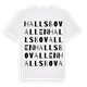 White t-shirt med Hallsbovallen ordlek t-shirt