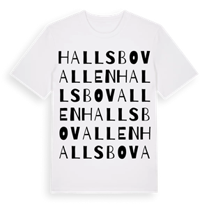 Hallsbovallen ordlek t-shirt – ekologisk bomull t-shirt från Pinshirt