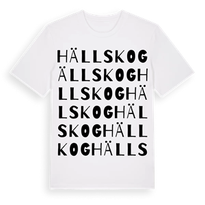 Hällskog ordlek t-shirt – ekologisk bomull t-shirt från Pinshirt