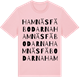 Pink Cotton t-shirt med Hamnäsfäbodarna ordlek t-shirt