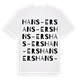 White t-shirt med Hans-Ers ordlek t-shirt