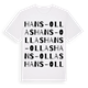 White t-shirt med Hans-Ollas ordlek t-shirt