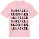 Pink Cotton t-shirt med Harsaklacken ordlek t-shirt