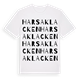 White t-shirt med Harsaklacken ordlek t-shirt