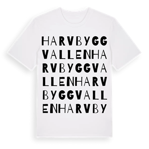 Harvbyggvallen ordlek t-shirt – ekologisk bomull t-shirt från Pinshirt