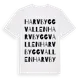 White t-shirt med Harvbyggvallen ordlek t-shirt