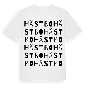 Hästbo ordlek t-shirt – ekologisk bomull t-shirt från Pinshirt