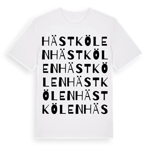 Hästkölen ordlek t-shirt – ekologisk bomull t-shirt från Pinshirt