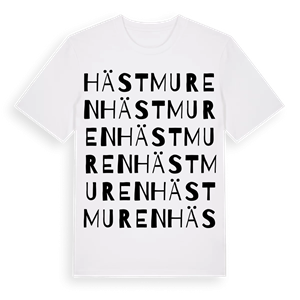 Hästmuren ordlek t-shirt – ekologisk bomull t-shirt från Pinshirt