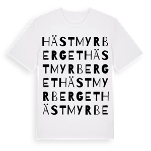 Hästmyrberget ordlek t-shirt – ekologisk bomull t-shirt från Pinshirt