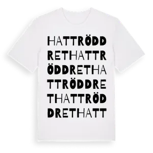 Hattröddret ordlek t-shirt – ekologisk bomull t-shirt från Pinshirt