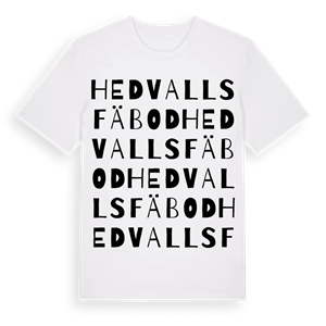 Hedvalls fäbod ordlek t-shirt – ekologisk bomull t-shirt från Pinshirt