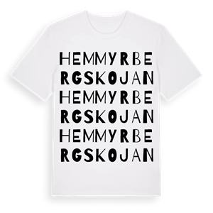 Hemmyrbergskojan ordlek t-shirt – ekologisk bomull t-shirt från Pinshirt