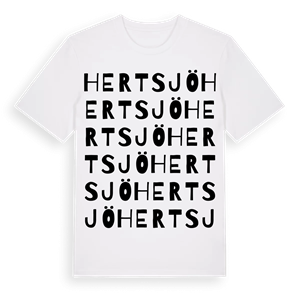 Hertsjö ordlek t-shirt – ekologisk bomull t-shirt från Pinshirt