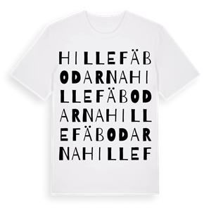 Hillefäbodarna ordlek t-shirt – ekologisk bomull t-shirt från Pinshirt