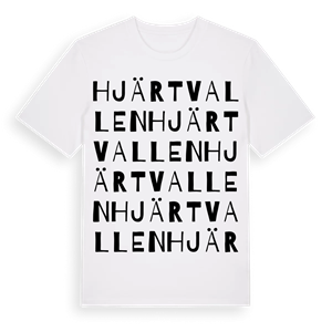 Hjärtvallen ordlek t-shirt – ekologisk bomull t-shirt från Pinshirt