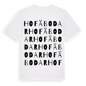 Ho fäbodar ordlek t-shirt – ekologisk bomull t-shirt från Pinshirt