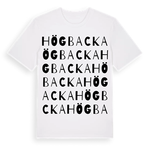 Högbacka ordlek t-shirt – ekologisk bomull t-shirt från Pinshirt