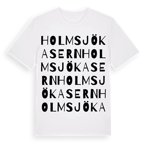 Holmsjö kasern ordlek t-shirt – ekologisk bomull t-shirt från Pinshirt