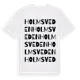 White t-shirt med Holmsveden ordlek t-shirt