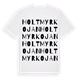White t-shirt med Holtmyrkojan ordlek t-shirt
