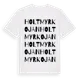 White t-shirt med Holtmyrkojan ordlek t-shirt