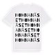 White t-shirt med Homnanäset ordlek t-shirt