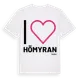 White t-shirt med Jag älskar Hömyran t-shirt stort tryck