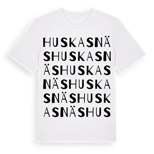 Huskasnäs ordlek t-shirt – ekologisk bomull t-shirt från Pinshirt