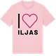 Pink Cotton t-shirt med Jag älskar Iljas t-shirt stort tryck