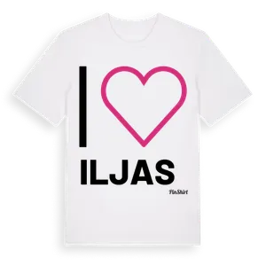 Jag älskar Iljas t-shirt stort tryck – ekologisk bomull t-shirt från Pinshirt