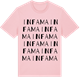 Pink Cotton t-shirt med Infama ordlek t-shirt