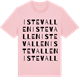 Pink Cotton t-shirt med Istevallen ordlek t-shirt