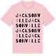 Pink Cotton t-shirt med Jacksonville ordlek t-shirt