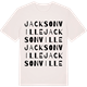 Vintage White t-shirt med Jacksonville ordlek t-shirt