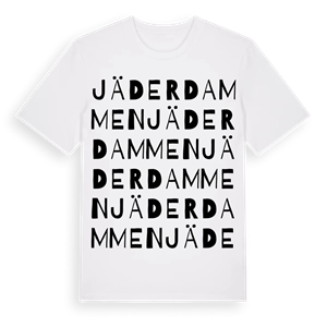 Jäderdammen ordlek t-shirt – ekologisk bomull t-shirt från Pinshirt
