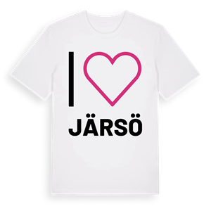 Jag älskar Järsö t-shirt stort tryck – ekologisk bomull t-shirt från Pinshirt