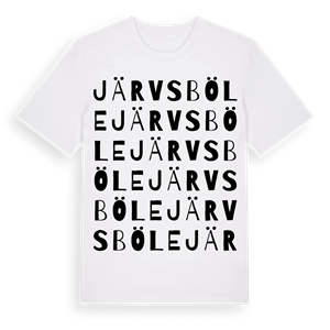 Järvsböle ordlek t-shirt – ekologisk bomull t-shirt från Pinshirt