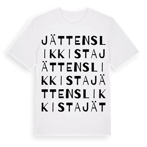 Jättens likkista ordlek t-shirt – ekologisk bomull t-shirt från Pinshirt