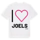 White t-shirt med Jag älskar Joels t-shirt stort tryck