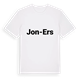 White t-shirt med Jon-Ers fetstil t-shirt