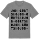 Mid Heather Gray t-shirt med Jon-Görtsbo ordlek t-shirt