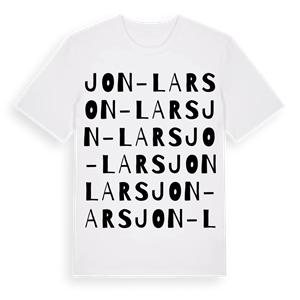Jon-Lars ordlek t-shirt – ekologisk bomull t-shirt från Pinshirt
