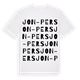 White t-shirt med Jon-Pers ordlek t-shirt