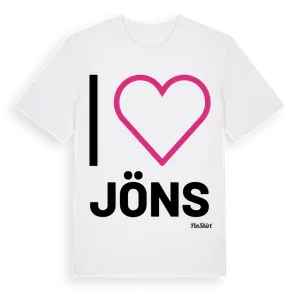 Jag älskar Jöns t-shirt stort tryck – ekologisk bomull t-shirt från Pinshirt
