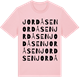 Pink Cotton t-shirt med Jordåsen ordlek t-shirt