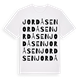 White t-shirt med Jordåsen ordlek t-shirt