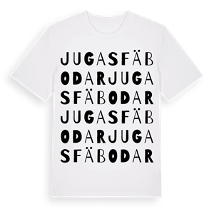 Jugas fäbodar ordlek t-shirt – ekologisk bomull t-shirt från Pinshirt