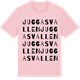 Pink Cotton t-shirt med Juggasvallen ordlek t-shirt
